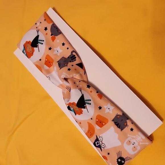 Halloween Themed Handmade Cotton/Polyester Spandex Head Bands - set of 4 - Picture 8 of 13